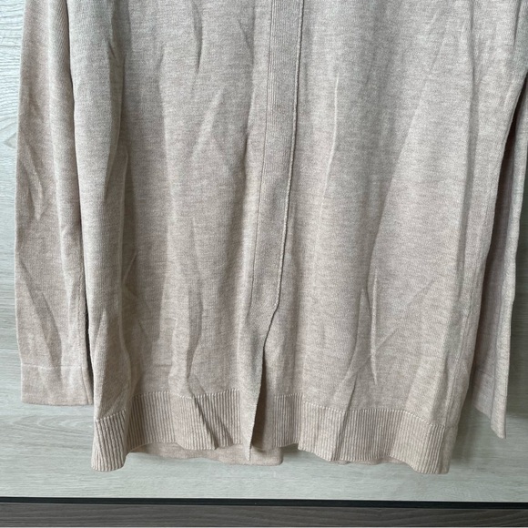 Magaschoni Tan Beige ¾ Sleeve Lightweight Scoop Neck Sweater - Picture 6 of 11